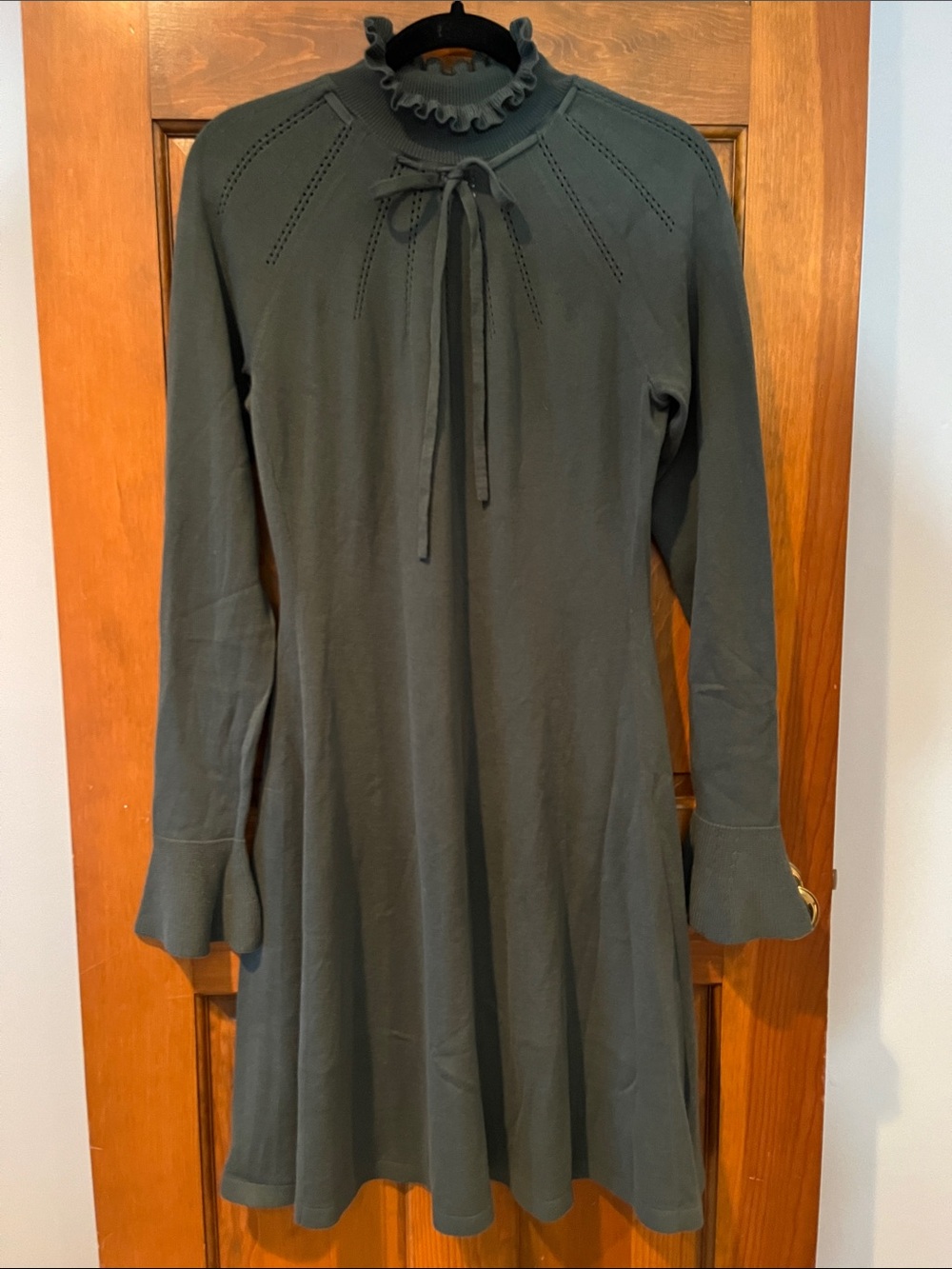 Women's Fine Gauge Cotton Fit and Flare Sweater Dress